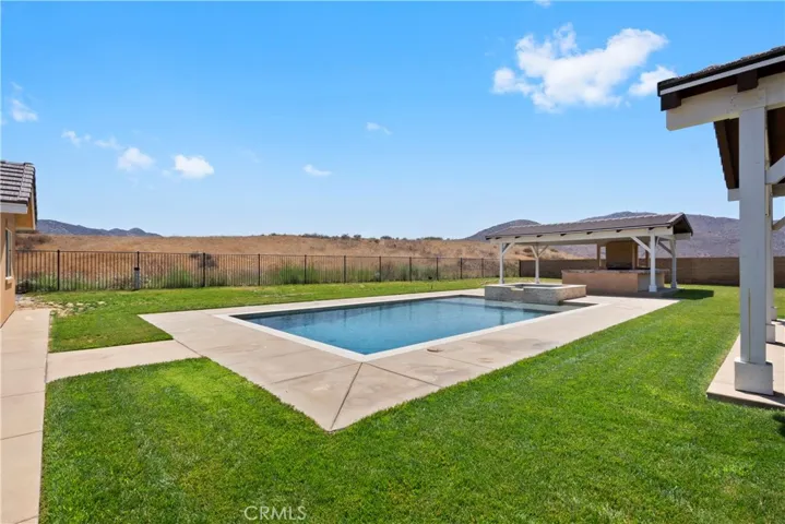 Backyard pool and spa