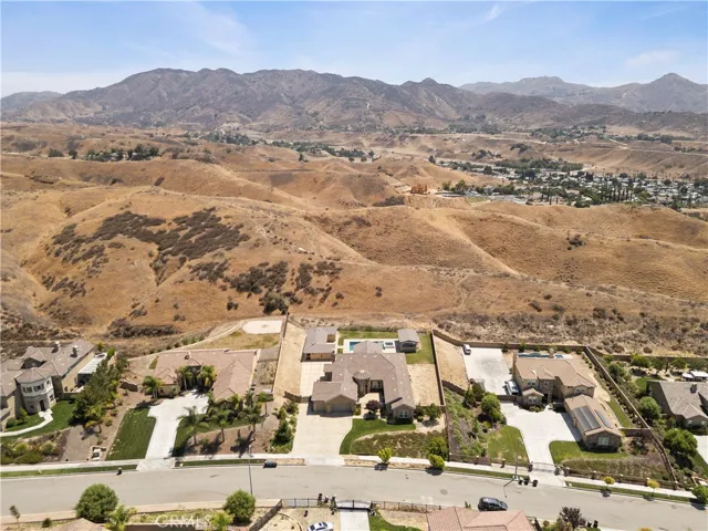 Aerial view of Main House and Casita with Private Backyard