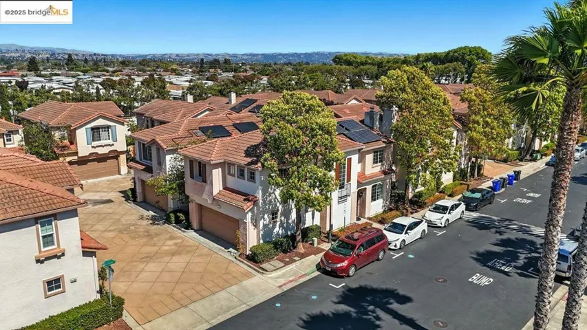 Aerial view of residential area