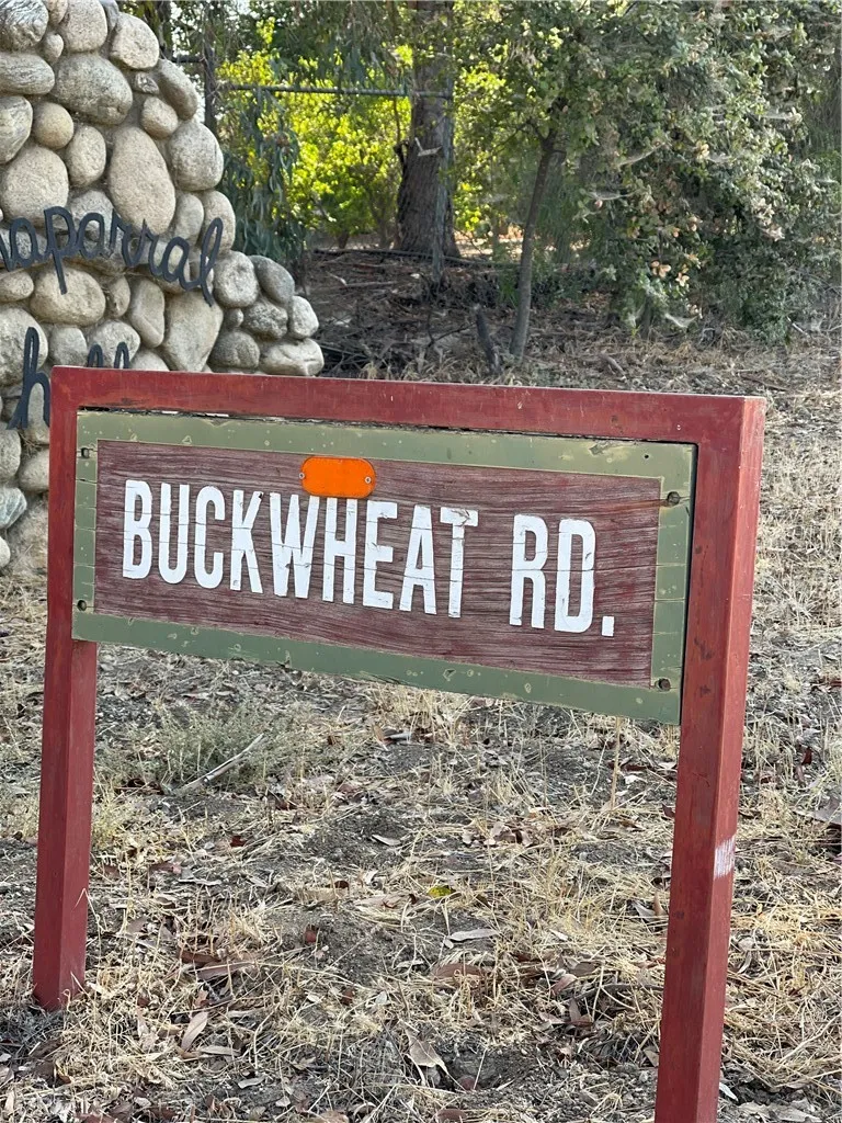 Look for this sign to turn onto Buckwheat.