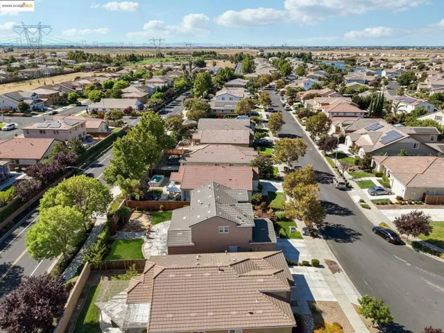 Aerial view of residential area