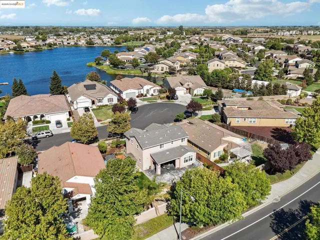 Aerial perspective of suburban area