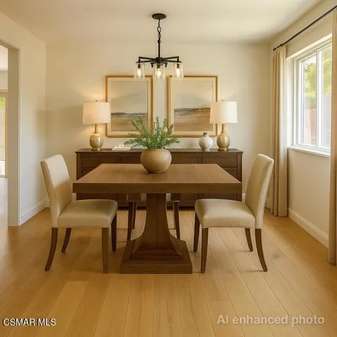 AI enhanced photo dining room
