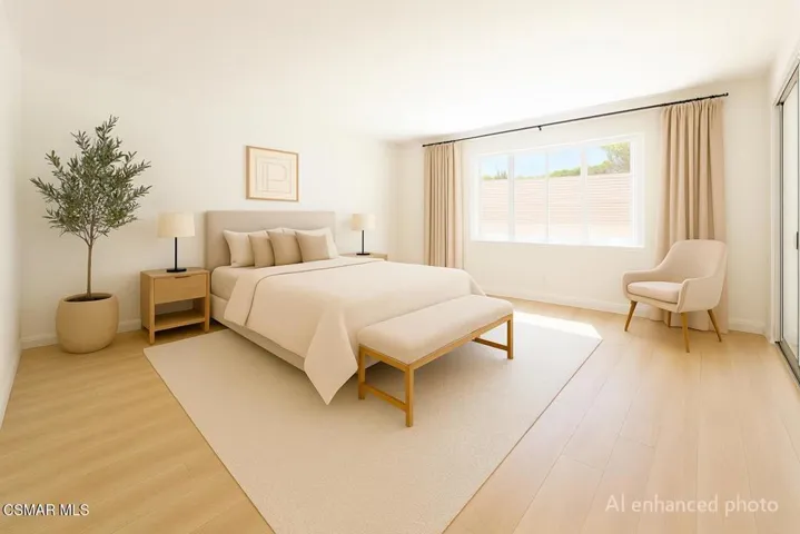 AI enhanced photo primary bedroom