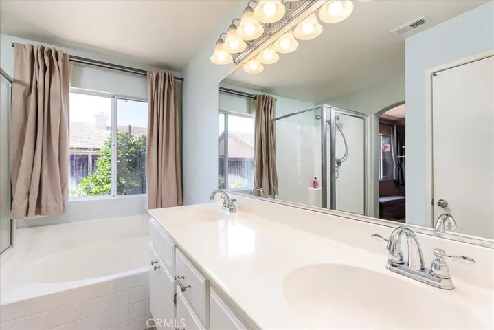 Primary bath with dual basins.