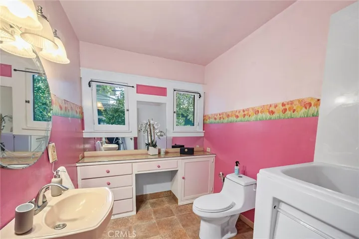 The downstairs bathroom
