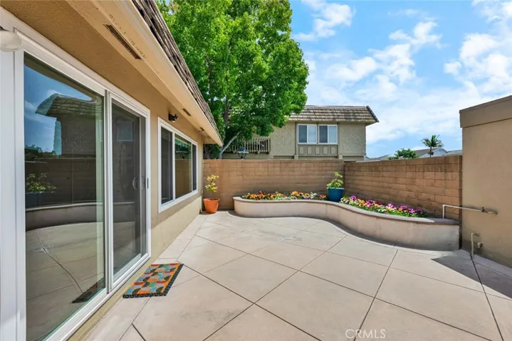 Patio with virtual flowers...make it your own!