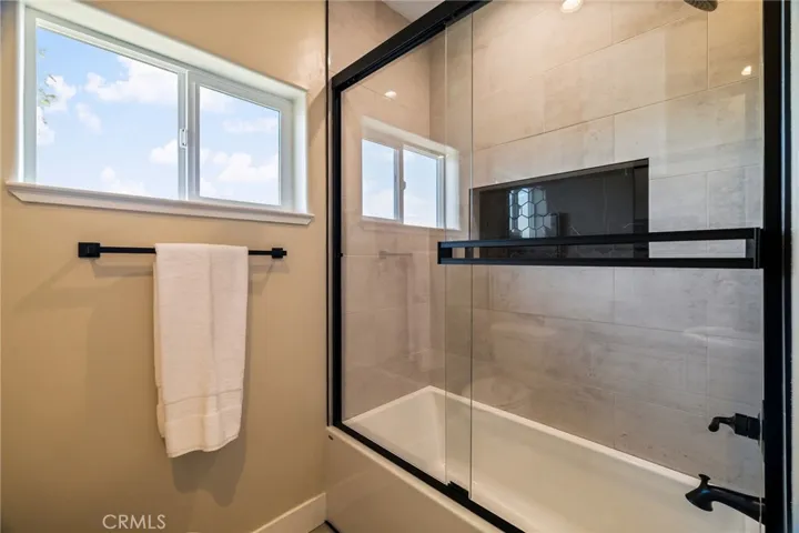 Guest bathroom with extra deep tub and shower!