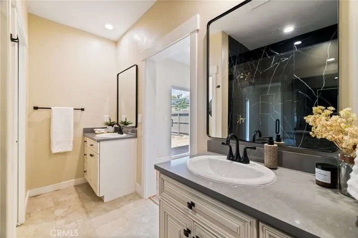 Two spacious vanities in the primary bathroom!