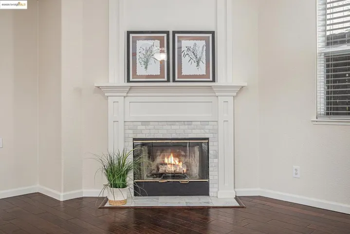 Craftsman Style Fireplace, with gas insert and tile surround.