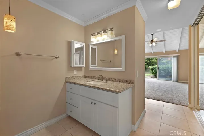 One of the vanities in the primary bathroom.