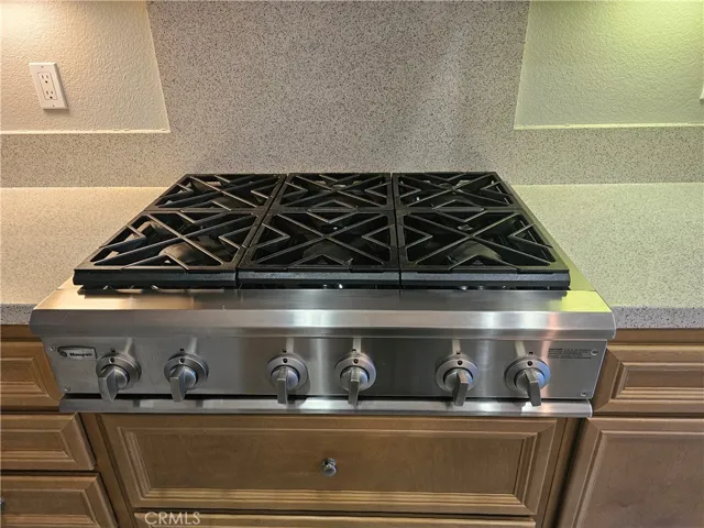 Six burner gas stove.