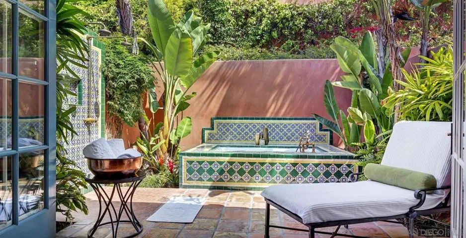 The Spa at Rancho Valencia features serene private courtyards, where couple can enjoy side-by-side massages in a lush, tranquil garden setting for the ultimate escape