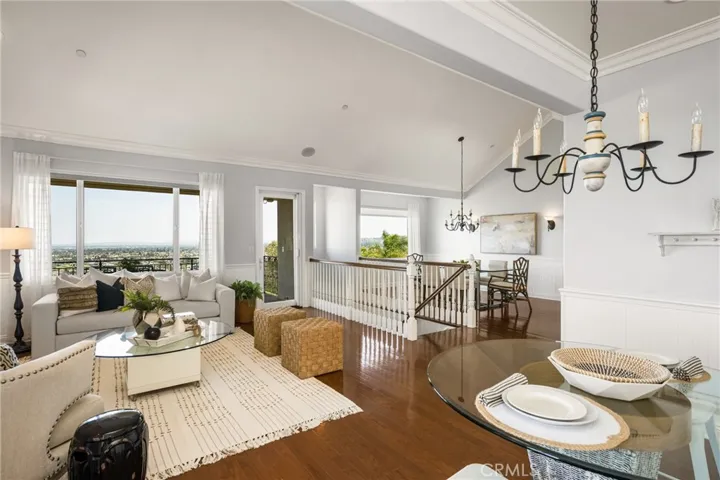 The upper level balcony has a remotely operated awning that provides shades but doesn't block the view!