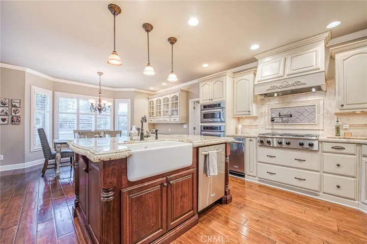 Kitchen island and informal dining area
