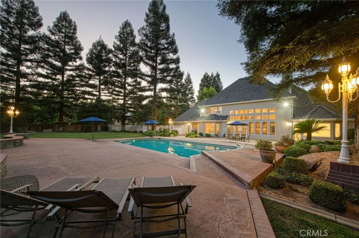 Pool area and back of home facing northwest