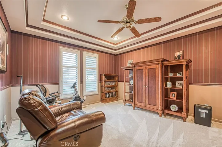 Parlor room view from entry doors. Primary bedroom has an access door as well.