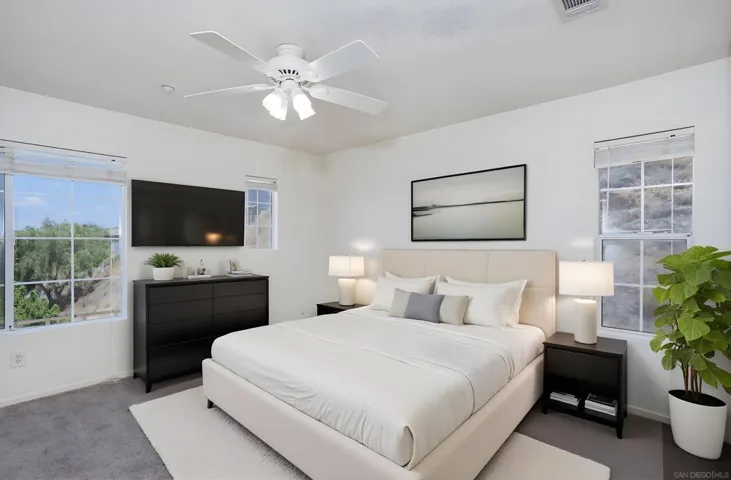 Upstairs Bedroom and Bathroom Suite- virtually staged
