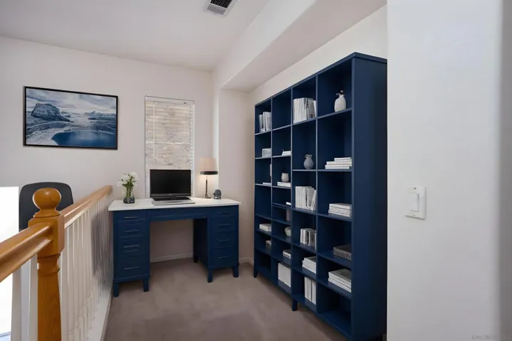 Nook at top of stairs virtually staged