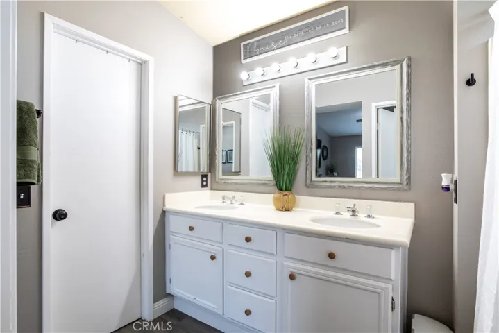 Master bathroom with desirable double vanity.