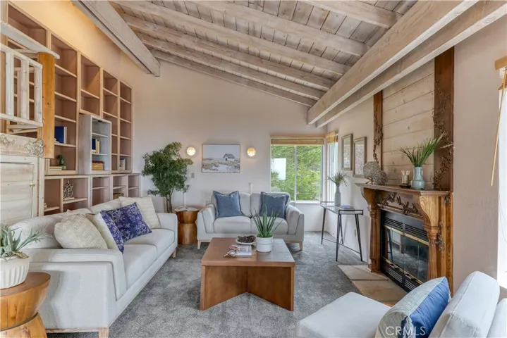 Adjacent to the dining area is the living room