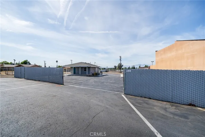 fenced entrance to office and property