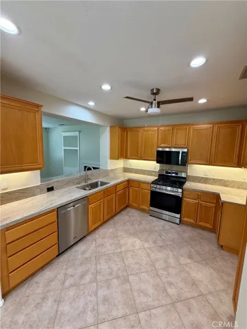 Gourmet kitchen with new appliances.