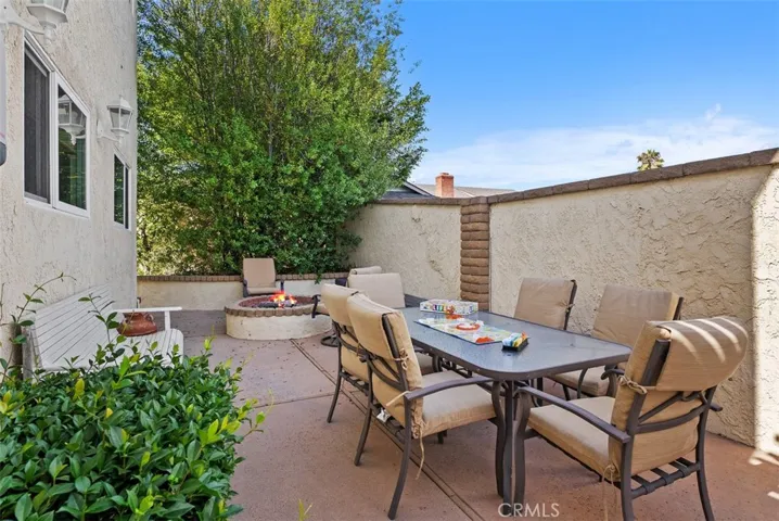 Side-yard with fire pit