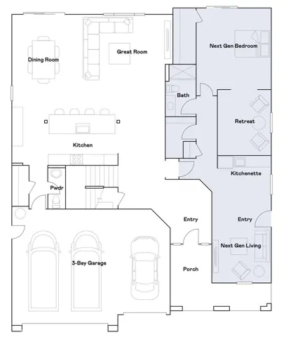 Residence 4 Next Gen - level 1 floorplan
