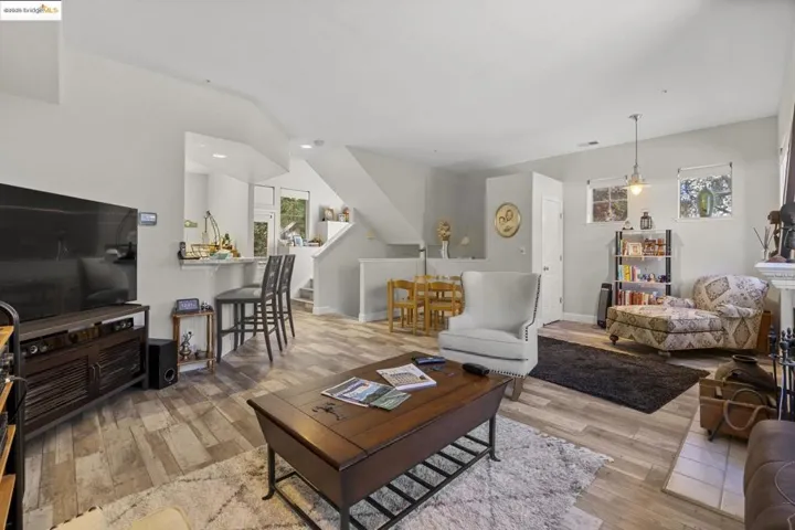 Living area featuring light wood-style floors