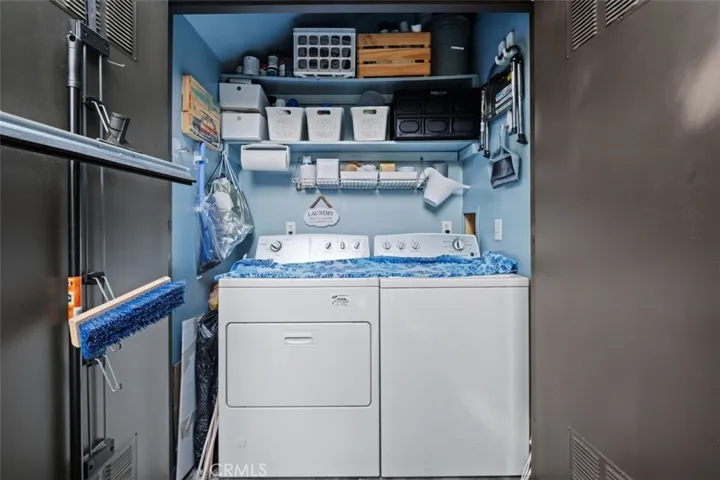 Laundry closet on your private back patio.