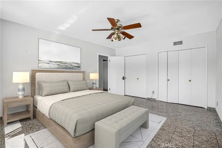 not staged Primary bedroom  - virtually staged