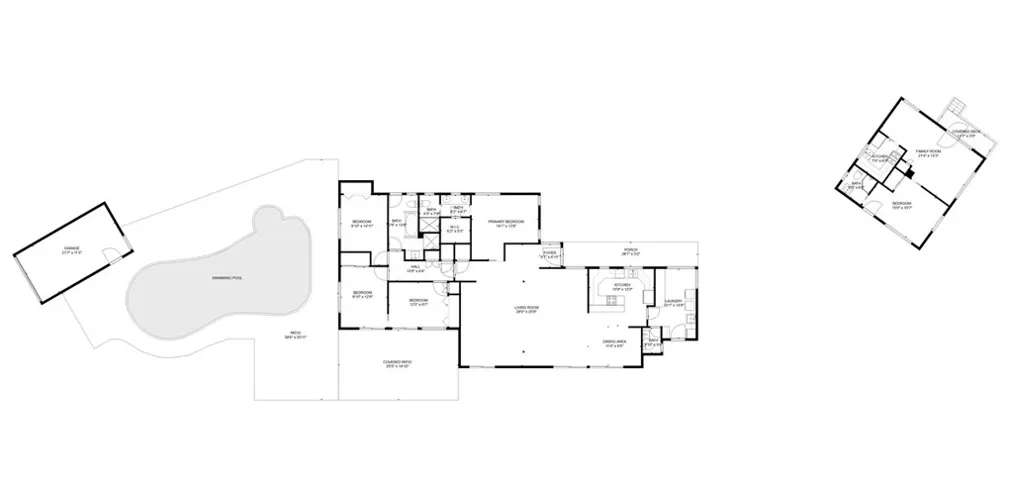 Main Residence and Guest House floor plan