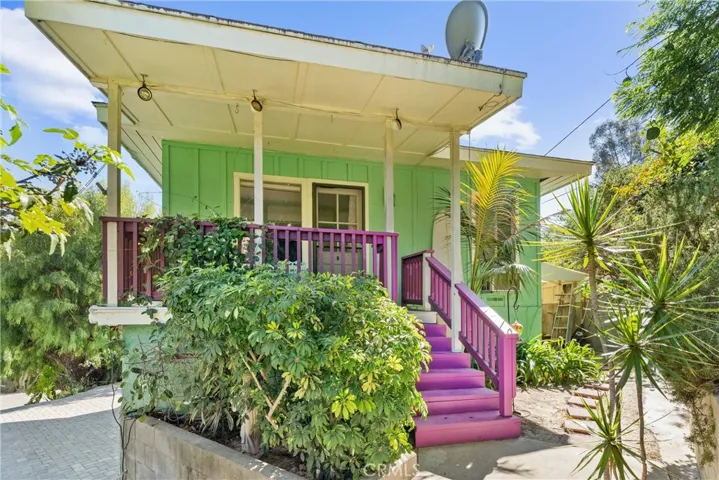 Guest house entry with porch