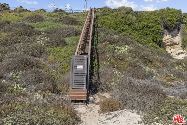 Private staircase from propert