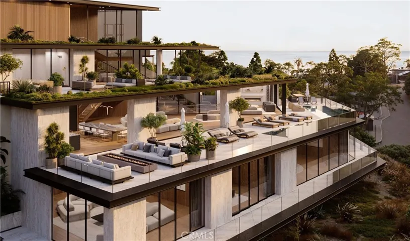 Rendering of backside of residence. Not approved by City of Laguna Beach