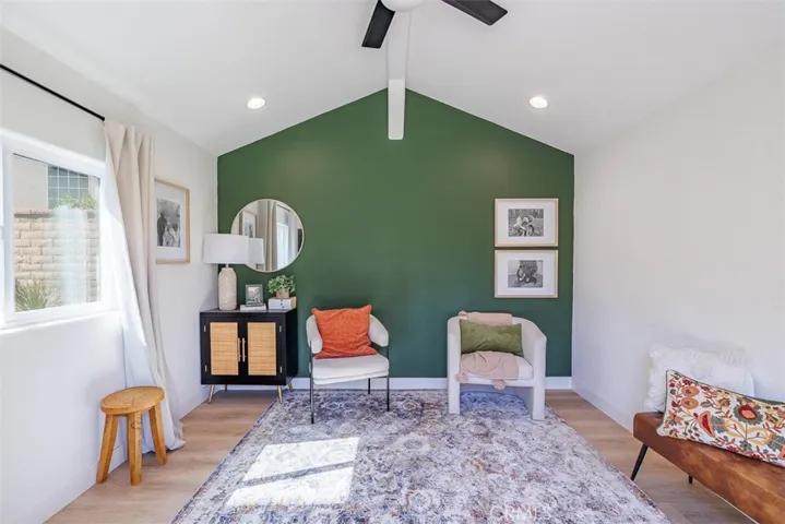 Custom-built retreat can be used as a fifth bedroom / office, or use your imagination. It features recessed lighting, raised ceiling, fully insulated, dual-pane vinyl windows, and ceiling fan
