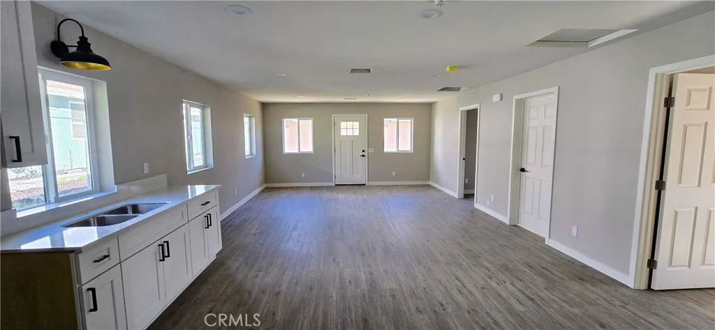 View of the living area from the kitchen of the ADU