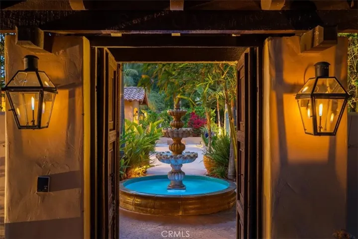 Gas lights at front entry.  There are 4 more in the courtyard.