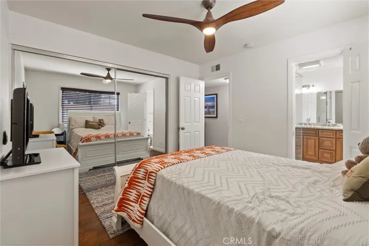 Downstairs main level bedroom for convenience with attached bathroom.