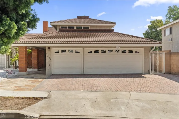 Shot of oversized 3 car garage.