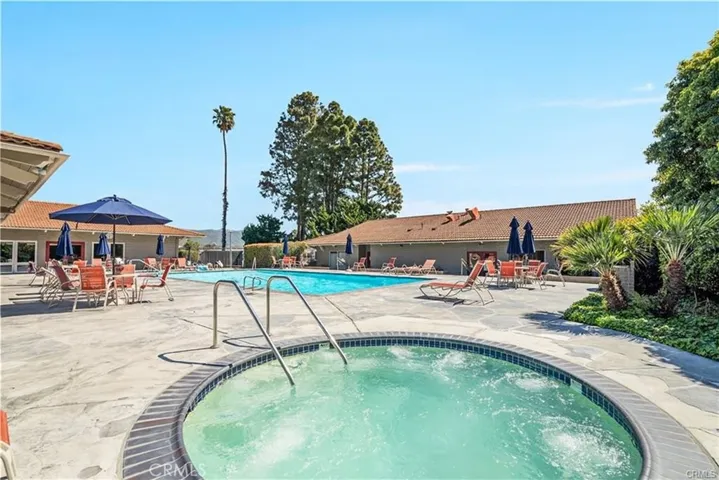 Heated pool with spa