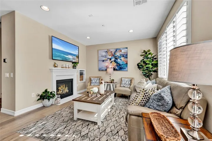Elegant living room with fireplace