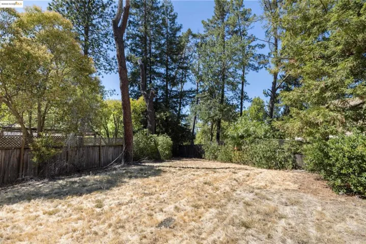 View of fenced backyard