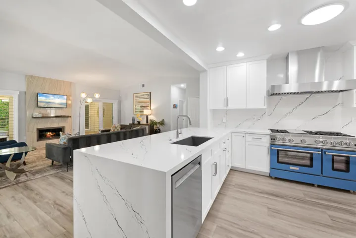 Stunning Kitchen Open To Living Spaces