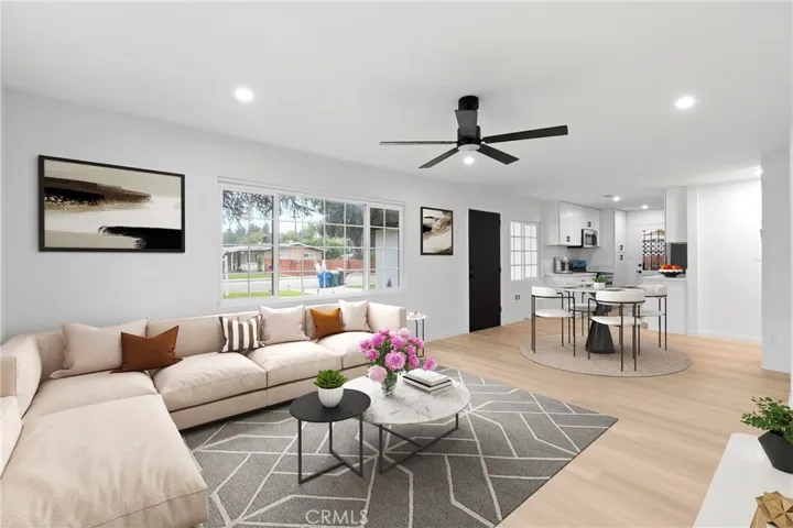 Virtually staged living room