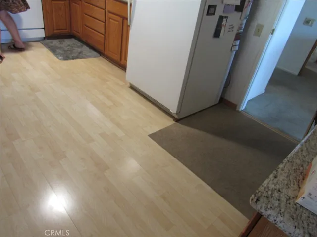 beautiful hardwood  flooring in the kitchen