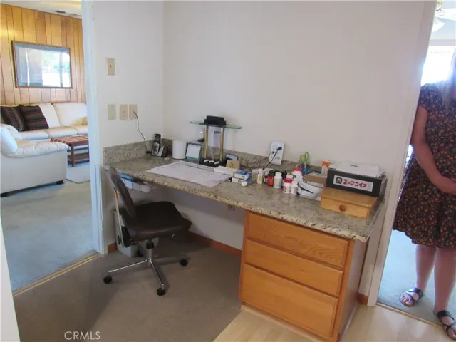 desk area in the kitchen