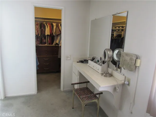 master bath with vanity and walk in closet