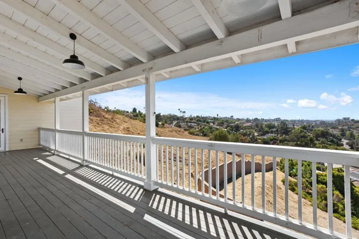 Back of porch overlooking panoramic ocean view.